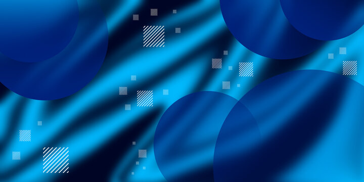 Abstract blue glowing geometric lines on dark blue background. Modern shiny blue circle. Suit for cover, poster, banner, brochure, header, vector modern