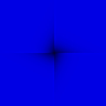 Illustrazione astratta con stella nera sfumata su sfondo blu cobalto intenso