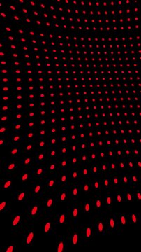 Vibrant red dots densely packed on a black background create a striking visual effect in a doted 5 pattern.