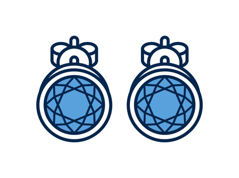 A detailed drawing of two identical circular objects with geometric patterns and handles on top