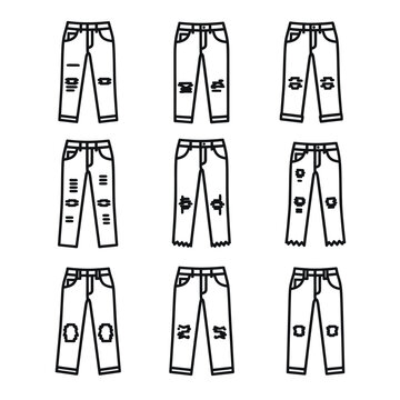 Distressed Jeans Icons: Ripped Denim Fashion Set
