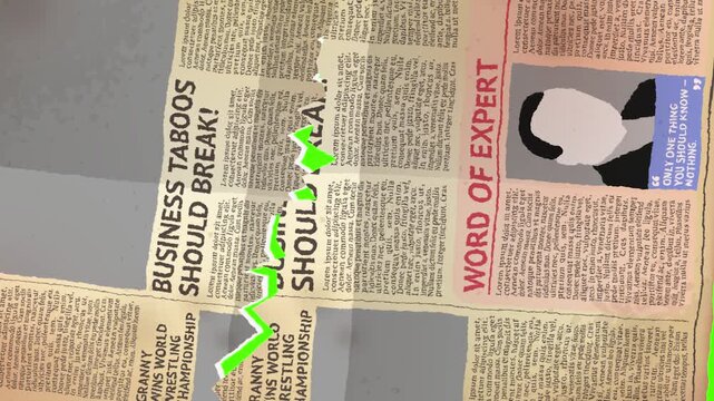 Newspaper Analysis: Analyzing a financial or business article from the past, the image brings forth a sense of history and financial understanding. The text includes some elements such as charts.
