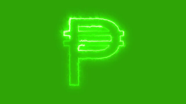 Philippine Peso Neon Symbol: A glowing neon representation of the Philippine peso symbol shines brightly against a vibrant background, reflecting the currency's value and economic significance.