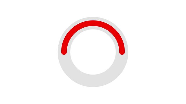 A red loading animation progresses around a circle.
