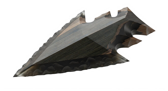 Black 3d geometric metal arrowhead