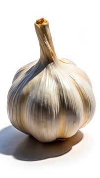 A realistic photo of Whole garlic bulb isolated on white background