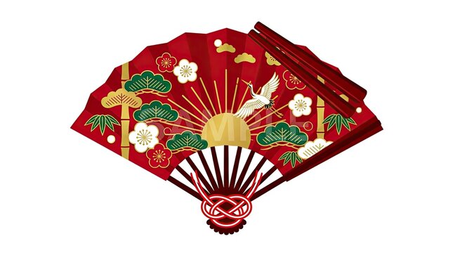 chinese fan on white background