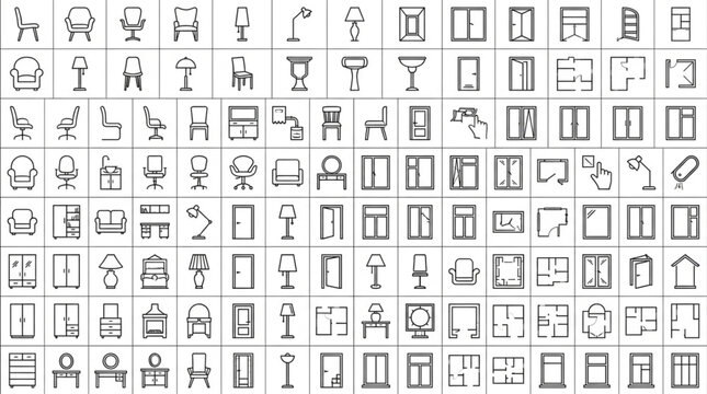 Collection of Ancient Egyptian Hieroglyphs and Architectural Symbols.