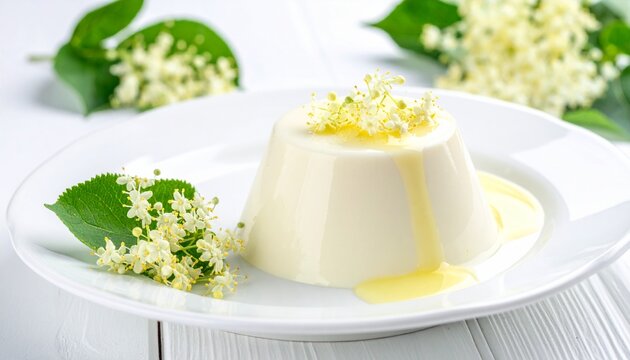 Holunderbl&uuml;ten-Panna Cotta