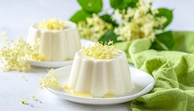 Holunderbl&uuml;ten-Panna Cotta