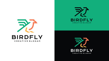 Obraz premium Bird fly Abstract Wing Logo Template, Creative Flying Bird Business Icon, Modern Freedom Spirit Brand Identity