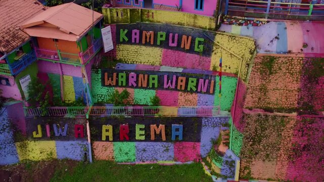 Colorful Kampung Warna Warni Village in Indonesia, Tourist Attraction with Vibrant Painted Houses