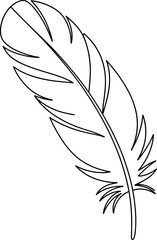 Fototapeta premium Simple black and white feather illustration