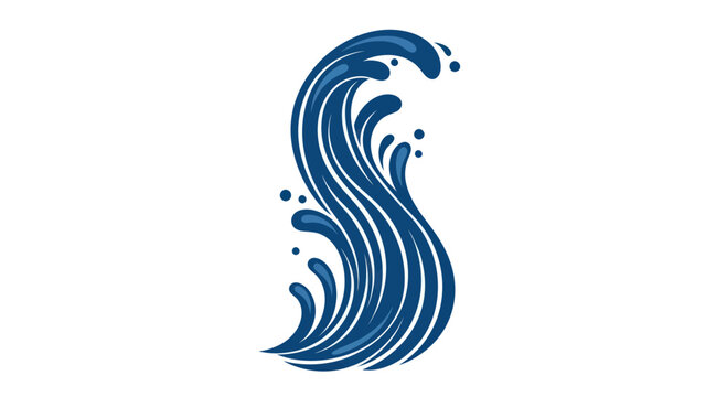 Blue wave graphic design element.