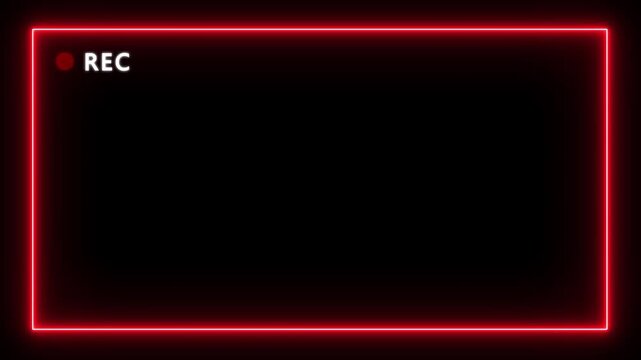 REC sign icon animation, online camera recording overlay animation, Red live streaming symbol, live streaming, broadcasting, online stream 4K black background