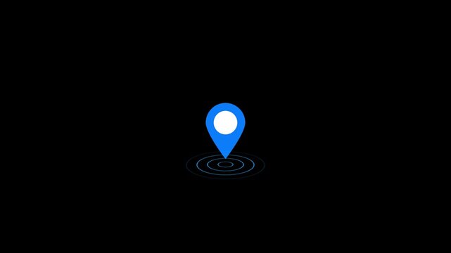 Animation of Yellow location pin. location pin on a colorful map background, GPS location pointer animated icon. map, and travel planning featuring red marker pins 4k.