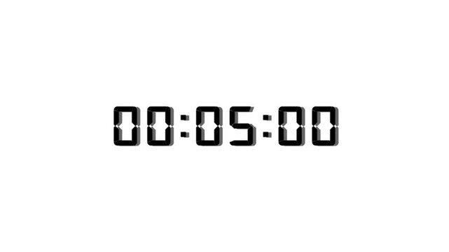 Minute counting timer number animation.
