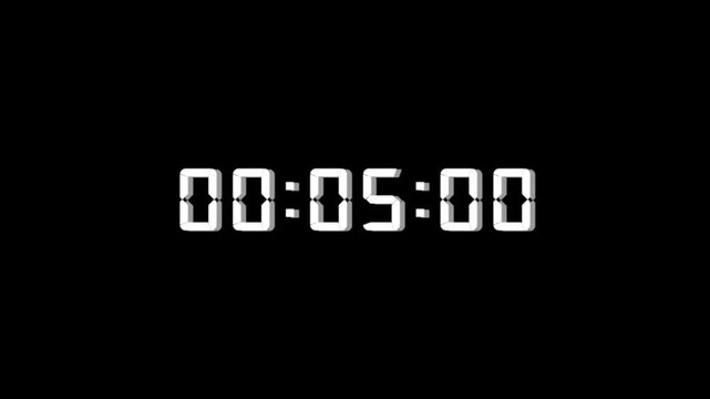 Minute counting timer number animation.