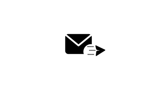 Email send icon animation concept. Email send communication symbol for digital messaging interface. Email send message notification icon for online contact and marketing communication.