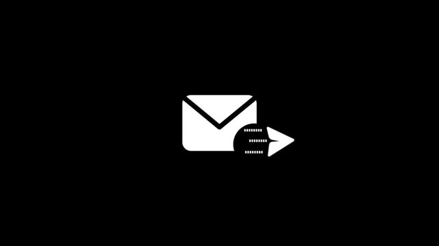 Email send icon animation concept. Email send communication symbol for digital messaging interface. Email send message notification icon for online contact and marketing communication.