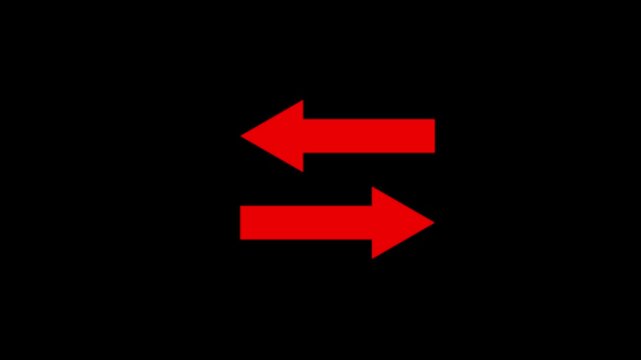 Vector arrows collection .Left or right direction arrow on black background.