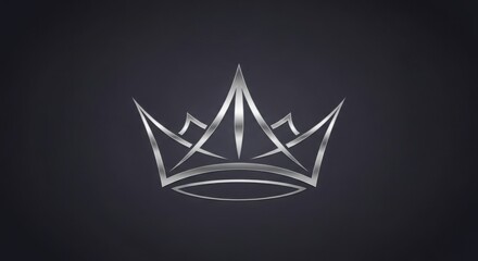 Fototapeta premium Elegant Minimalist Crown Icon on Dark Background, Modern Royal Symbol Design