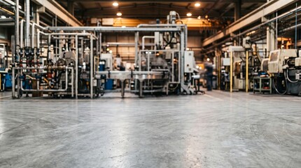 Fototapeta premium Industrial machinery operating in modern manufacturing facility with conveyor system