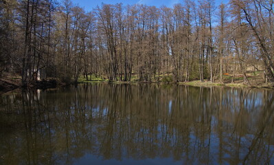 Obraz premium Pond in Jemniste, Central Bohemian Region, Czech republic, Europe 