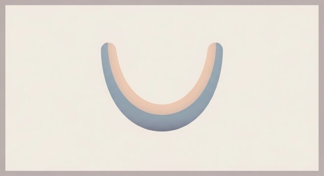 Minimalist abstract gradient crescent shape on neutral background, modern design element