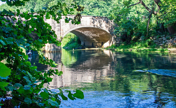 Arched bridge dsign over water