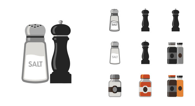 Salt and pepper shakers set collection.