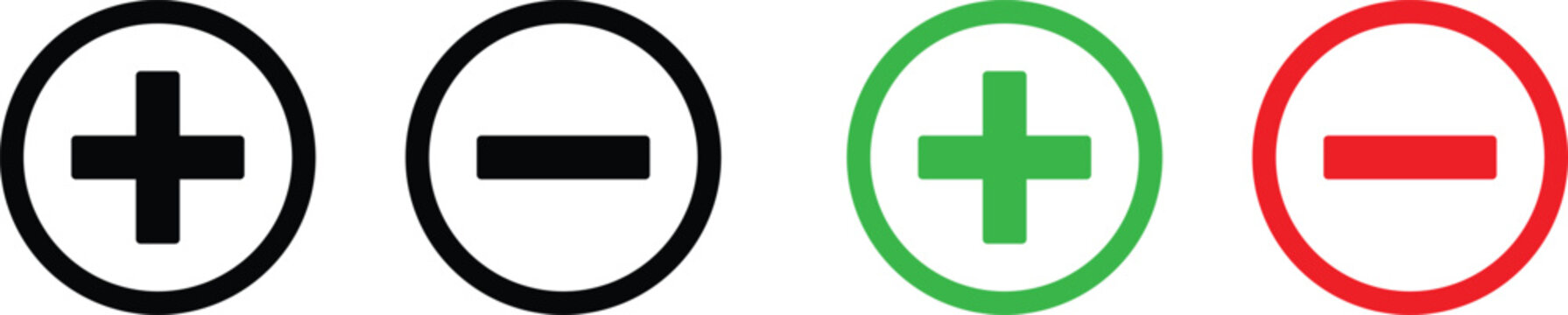 Minimalist Plus and Minus Symbols for UI Controls and Mathematics