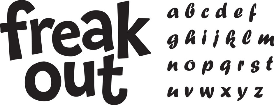 Freak out text effect with bold and alphabet letters victor illustration