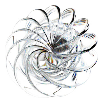 3d Render Abstract Dispersion Glass, Isolated holographic spectrum shape, Futuristic modern minimalist Y2K aesthetic, Transparent background, 3d illustration