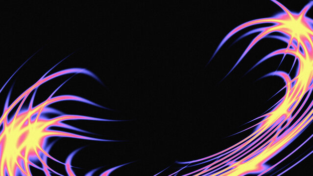 Grainy dynamic neon energy trail glowing vividly against a dark textured background