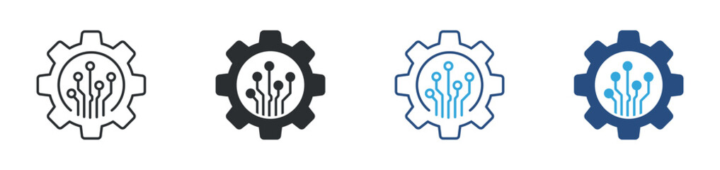 Obraz na płótnie Canvas gear with circuit icon set, technology and engineering Icon , vector illustration . 