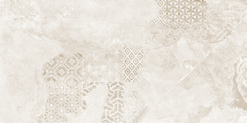 Naklejka premium Cream vintage patchwork seamless pattern. Retro repeating wallpaper , fabric or ceramic digital print, Grunge background
