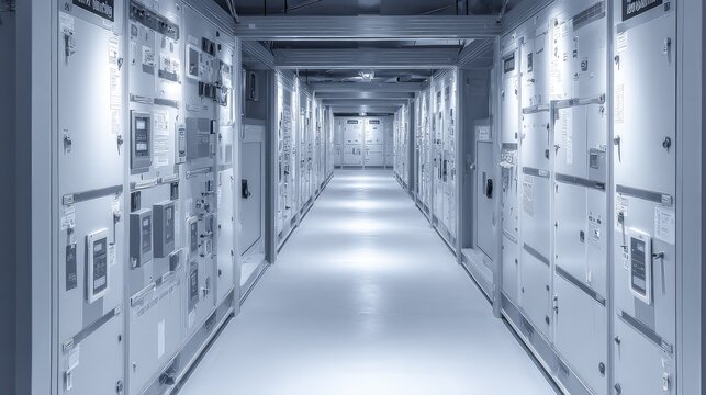 Server racks extend down a cool, clean data center corridor, organized rows of hardware and cabling powering cloud, networking, storage and high performance computing infrastructure