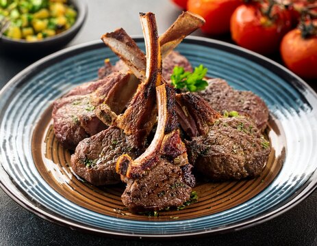 turkish pirzola grilled lamb chops on a plate