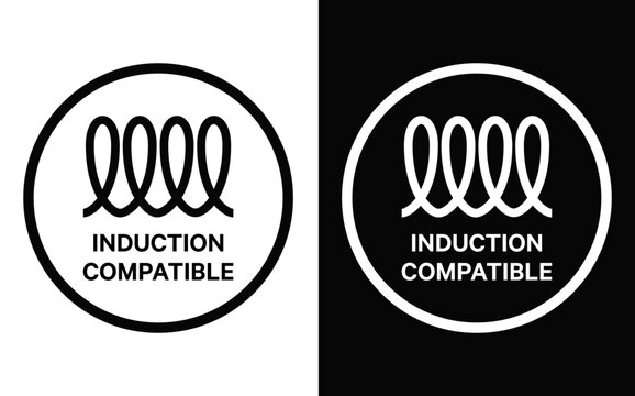 Induction compatible icon vector label