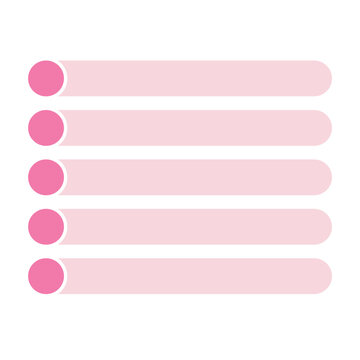 Pink bullet list checklist for task management and planning in flat style isolated on white.