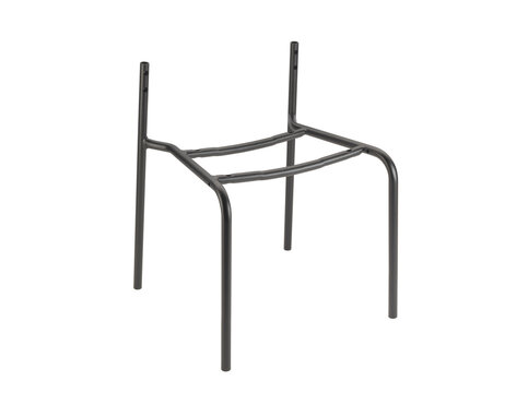 Still life of the iron structure of a chair, on a neutral background