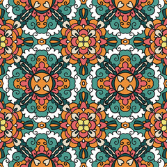 Fototapeta premium Beautiful Seamless flower batik pattern