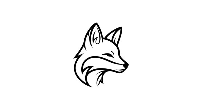 Black and white fox head profile.