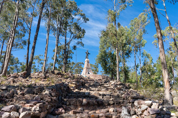 Obraz premium El Sagrado Corazón de Jesús, en la cima del cerro Churuquella Sucre Bolivia 