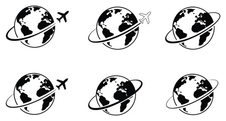 Global Travel Concepts: Illustrative rendering of interconnected travel themes, flight routes, and global exploration. Exploring concepts of globalism, internationalism and global travel. © Shuvo S