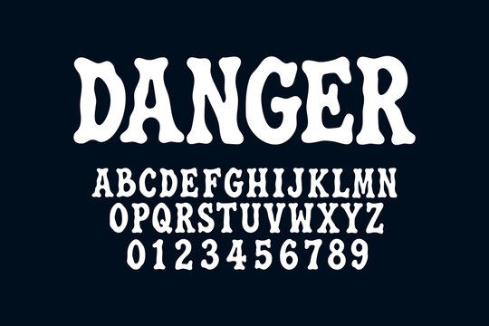 Danger sign with alphabet and numbers