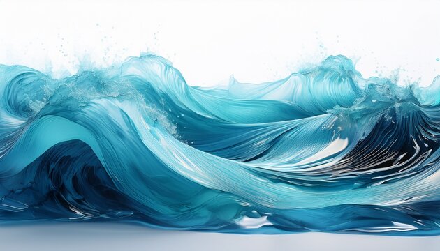 shimmering oceanic dreams waves frozen in an abstract futuristic 3d texture isolated on a white background generative ai