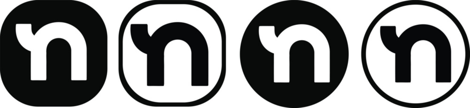 Nextdoor social networking  icons collection in monochrome style featuring neighborhood community platform symbol variations design