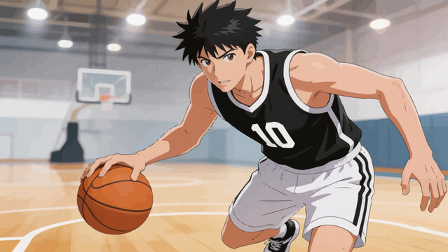 Basketball player in action on court
